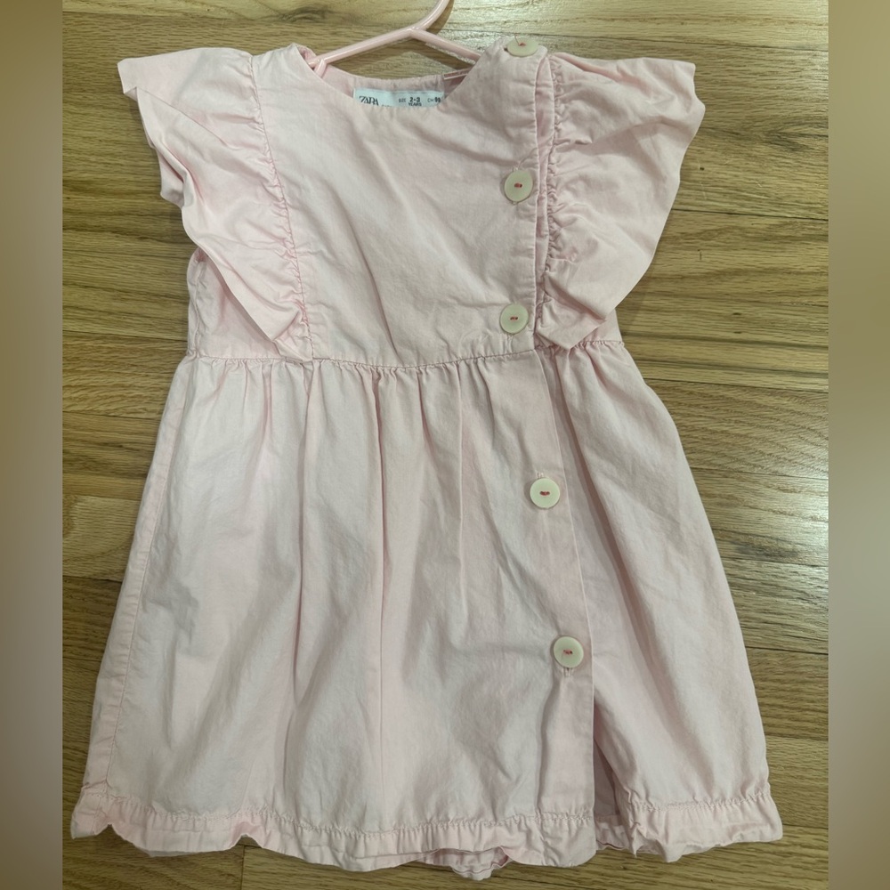 Zara girls light pink dress